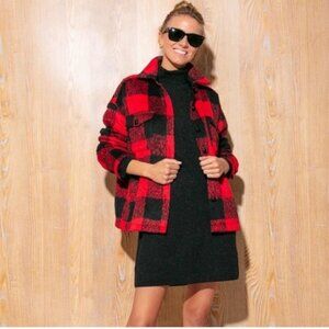 Tuckernuck Pomander Place Wool Buffalo Check Austen Shirt Jacket Size Small